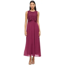 VILA Maxikleid Spitzenkleid Rot 34
