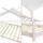 [en.casa] Kinderbett Brome Hausbett 90 x 200 cm Kiefer rosa