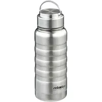 Relaxdays Trinkflasche Edelstahl, 400 ml, auslaufsicher, Kalt-& Heißgetränke, Vakuum