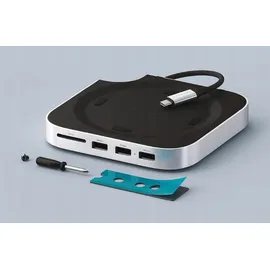 Satechi Stand Hub Mac Mini M4 SSD Enclosure Silber