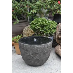 Gardenforma Wasserspiel Curitiba braun, Polyresin inkl. Pumpe und LED-Beleuchtung