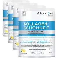 Kollagen Pulver Sublimlift - 12g Kollagen - Meereskollagen - Coenzym Q10 - Hyaluronsäure - Vitamin C, Vitamin E - Zitronengeschmack - Meereskollagen Pulver 315 G - Granions (Packung mit 4)
