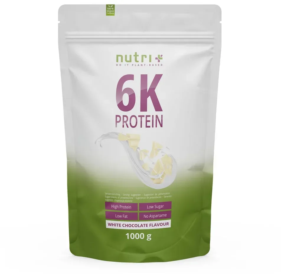 nutri+ 6K Veganes Protein Pulver - White Chocolate - 1kg 1000 g