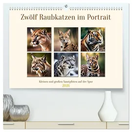 Calvendo Zwölf Raubkatzen im Portrait mehrfarbig 2026