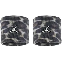 Nike Jordan Dri‐FIT Terry Wristbands 2er Pack Printed – Basketball Schweißbänder – Sport Wristbands für Training & Fitness, Black/Black/White,