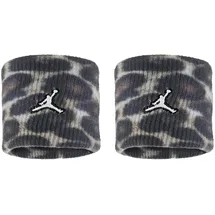 Nike Jordan Dri‐FIT Terry Wristbands 2er Pack Printed – Basketball Schweißbänder – Sport Wristbands für Training & Fitness, Black/Black/White,