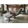 KAWOLA Relaxsessel SILVA Schaffell 77 x 106 x 77 cm Hellgrau mit Hocker