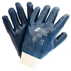 AS Arbeitsschutz Arbeitshandschuhe | 12 Paar Nitrilhandschuhe | blau vollbeschichtet | Gr.11