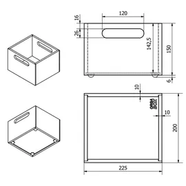 SOTech Orga-Box 200 x 225 x 150 mm 1-tlg. braun