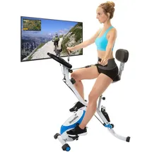 Skandika Fitnessbike Foldaway X-3000 X-Bike mit Lehne, Ergometer | Kraftstation - max. 100 kg BLAU No Size