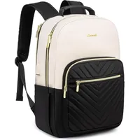 Luxuskollektion 17 Zoll Laptop Rucksack Damen Wasserdicht Schwarz Beige