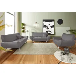 Polstergarnitur INOSIGN "Saltare elegant und komfortabel, OTTOs Choice", grau (dunkelgrau), H:78cm T:82cm, Sitzmöbel-Sets