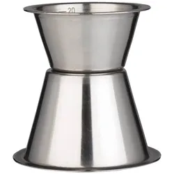 Doppelmessbecher 20/40ml, Skalierung - Edelstahl