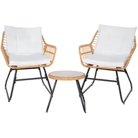 Svita Amalfi Rattan Sitzgruppe Outdoor Gartenlounge 2 Personen Balkonset Natur