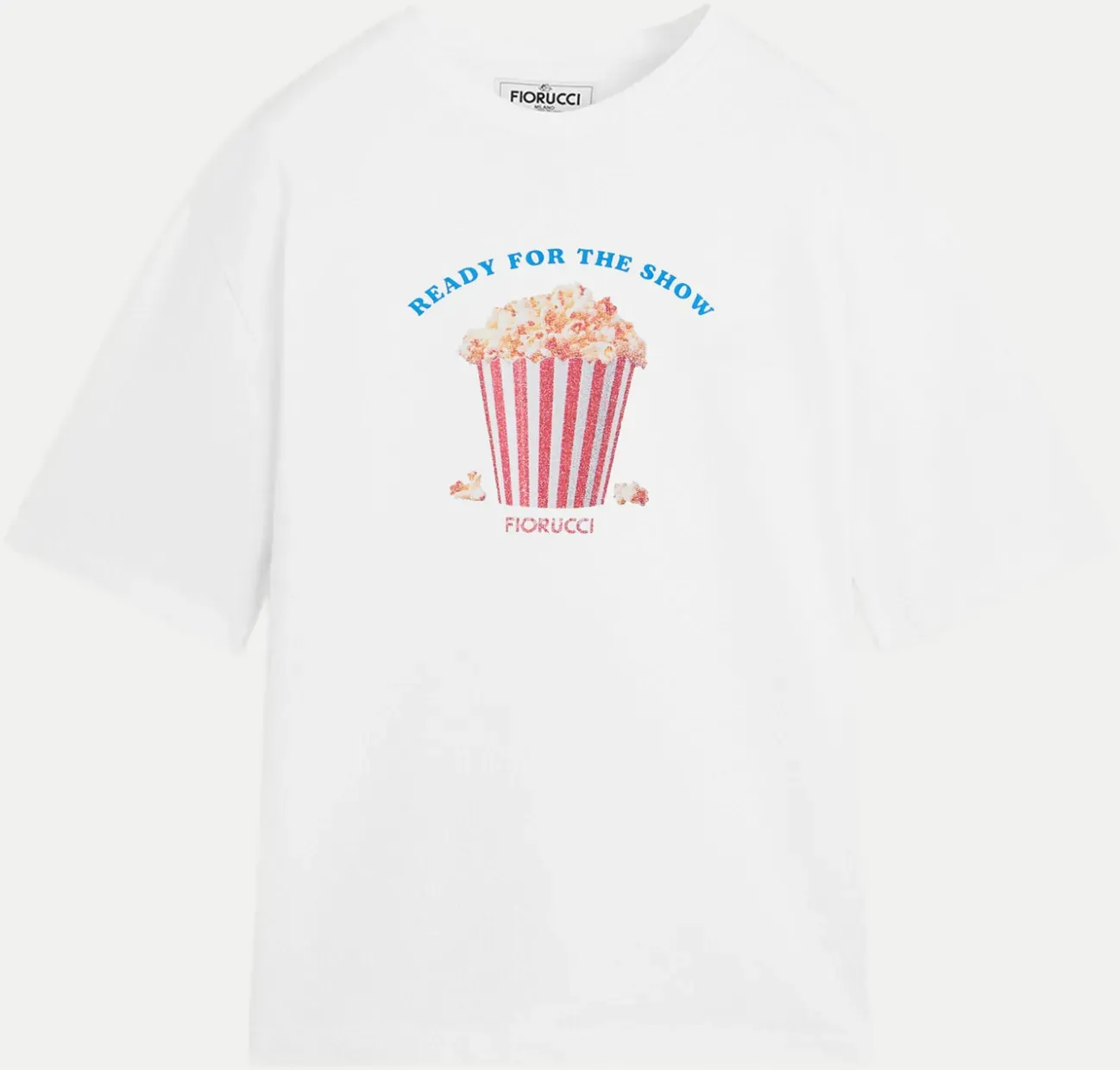 Relaxed-Fit T-Shirt Popcorn Print Weiß S