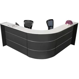 Kerkmann Empfangstheke BARI L-Form, anthrazit, weiß 235,0 x 235,0 x 112,0 cm