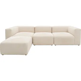 Raum.Id Ecksofa Gerrid L-Form« Cord-Bezug, Modulsofa, bestehend aus Eck- und Mittelelement + Hocker