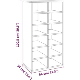 vidaXL Schuhregal 54 x 100,5 x 34 cm grau / grau