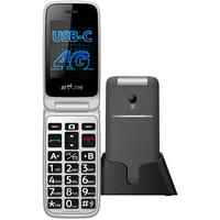 Seniorenhandy G3 | Klapphandy mit Notruftaste | 4G | Zeitansage | Grau