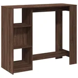 vidaXL Bartisch mit Regal 124 x 46 x 103,5 cm Braun Eiche