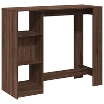 vidaXL Bartisch mit Regal 124 x 46 x 103,5 cm Braun Eiche