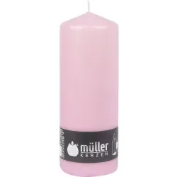 Müller Kerzen Stumpenkerze, rosa 20118070cw , 1 Packung = 6 Stück, (Ø x H): 70 x 180 mm