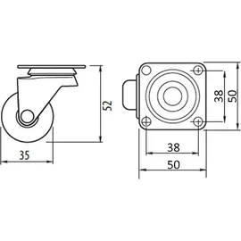 SOTech Möbelrolle Ø 35 mm transparent