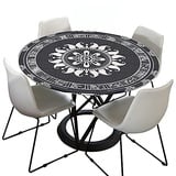 Morbuy Tischdecke Outdoor Rund 180 cm, Elastisch Rund Abwaschbar Tischdecken Wasserabweisend Lotuseffekt Garten Tischdecke Mandala Table Cloth, Ideal für 160cm-170cm