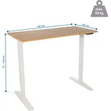 HJH Office Schreibtisch STAND BASIC - 120x60 - Elektrisch höhenverstellbarer Weiß/Eiche