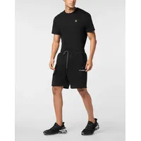 Plein Sport "Scratch", Herren, Gr. XL, US-Größen, schwarz (02, schwarz), Obermaterial: 87% Baumwolle, 13% Polyester, Hosen Bermudas