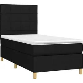vidaXL Boxspringbett mit Matratze & LED Schwarz 100x200 cm Stoff