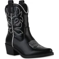 VAN HILL Cowboy Boots in Schwarz