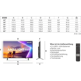 Philips 43PUS8500/12 43" 4K QLED Ambilight TV