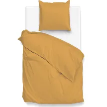 Zo Home "Satinado", gold (ochre gold), B/L: 135cm x 200cm, 1 Stk., 1 Stk., Mako-Satin, B/L: 80cm x 80cm, 1 Stk., Mako-Satin, Obermaterial: 100% Baumwolle, Bettwäsche, aus 100% Baumwolle, hochwertige Mako-Satin