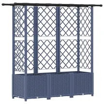 vidaXL Hochbeet mit Rankgitter und Dach 162,5 x 40 x 138 cm Grau