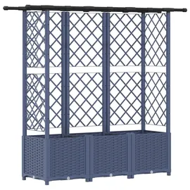 vidaXL Hochbeet mit Rankgitter und Dach 162,5 x 40 x 138 cm Grau