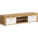 VCM Jam Lowboard 160 x 37 x 40 cm Weiß/Eiche Wotan Kunststoff/Melamin