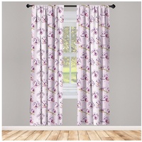 Gardine Vorhang für Wohnzimmer Schlafzimmer Dekor, Abakuhaus, Microfaser, Orchideen Wilde exotische Phalaenopsis grün|lila|rosa 150 cm x 175 cm