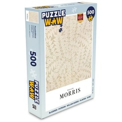 MuchoWow Puzzle Blätter – Muster – William Morris – Pflanzen – Kunst, 500 Puzzleteile, Foto-Puzzle, Bilderrätsel, Puzzlespiele, Spielzeug bunt