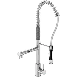 Serie 100 Spültisch-Einhebelmischbatterie mit Schwenkauslauf und automatischen Umsteller, Ausladung 15,6 cm