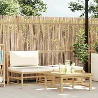 vidaXL Garten-Lounge-Set 3-tlg. natur/weiß