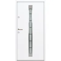 Krongart Stahl-Nebeneingangstür ATU68 Modell 520 DIN links - nach innen öffnend Weiß (Dekor-Folie) 1100 mm x 2070 mm