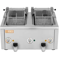 LOCHER Elektro-Fritteuse 2 Becken 2 x 8 Liter, Anschlusswert: 12,0 kW - 400 V