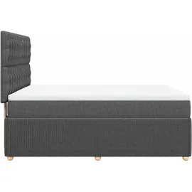 vidaXL Boxspringbett 140 x 200 cm Dunkelgrau
