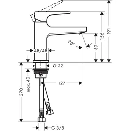 Hansgrohe Metropol 100 Einhandmischer brushed black chrome 32500340