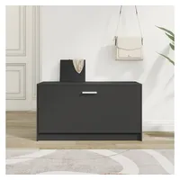 vidaXL Schuhbank 80 x 24 x 45 cm schwarz / schwarz
