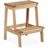 Relaxdays Tritthocker Walnussholz 2 Stufen