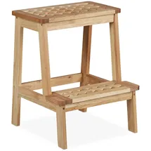 Relaxdays Tritthocker Walnussholz 2 Stufen