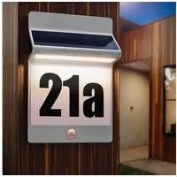 esotec Moderne PIR Hausnummernleuchte Aus Aluminium, natur Outdoor 102651