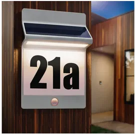 esotec Moderne PIR Hausnummernleuchte Aus Aluminium, natur Outdoor 102651
